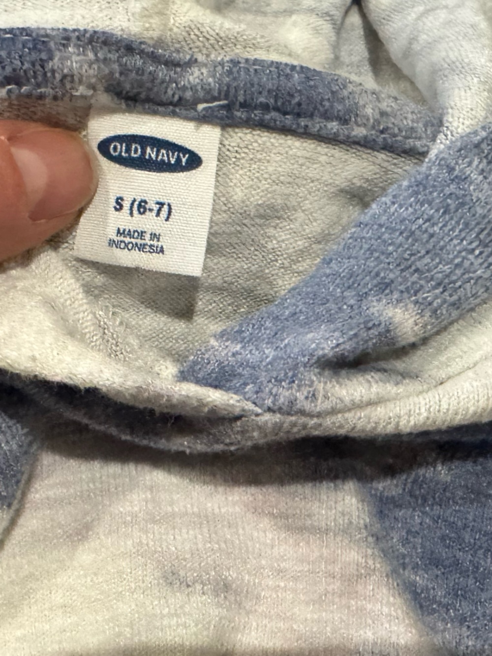 GAP Blue and White Tie-Dye Hooded Top - Picture 7 of 11